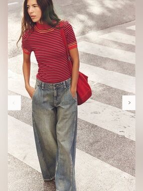 Free People We The Free “Block Party” Trouser Jeans - Rager NWT